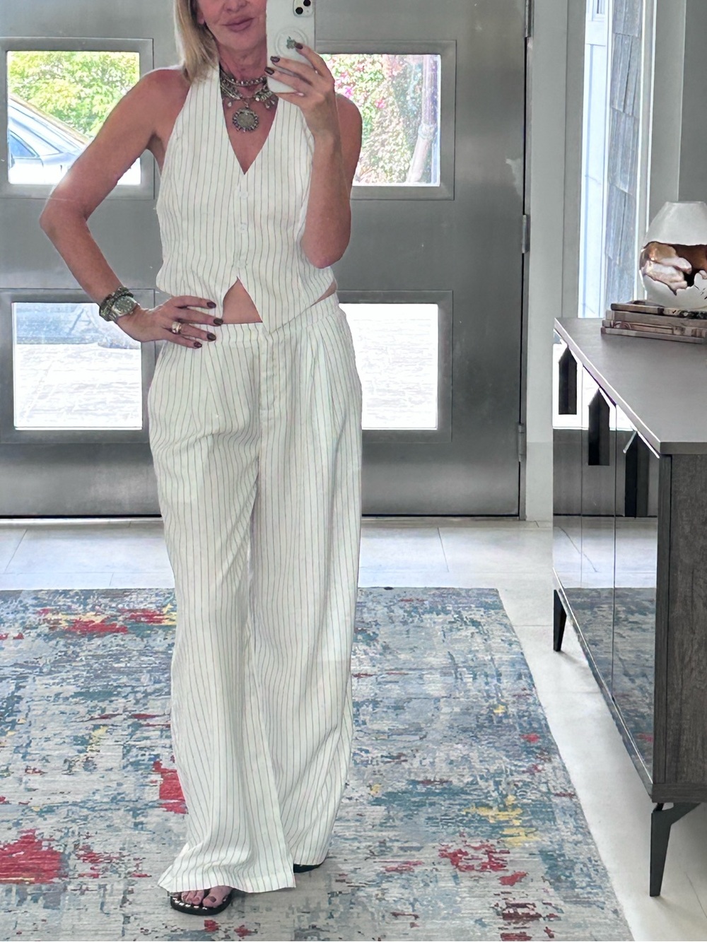 Pinstripe Vest Halter with matching Pants